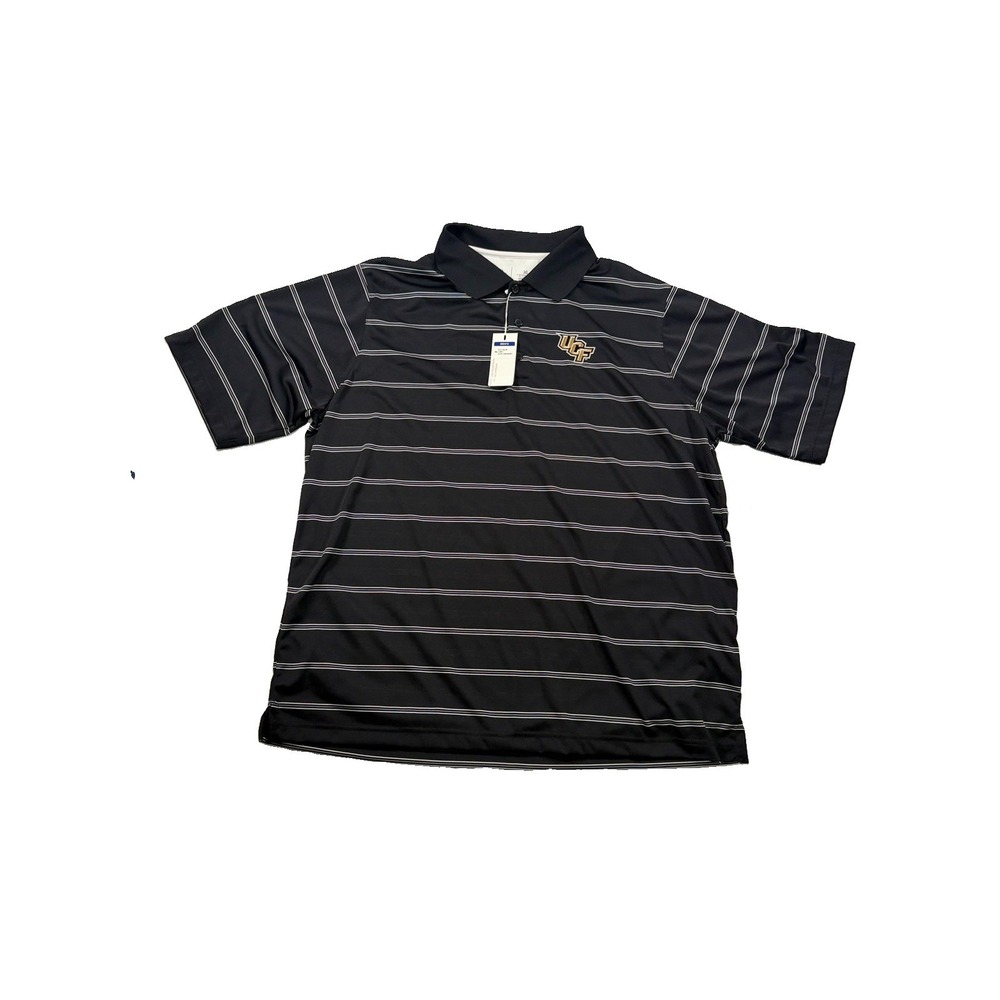 UCF Knights Antigua Men's XL Polo Shirt Black White Stripe Embroidered Florida